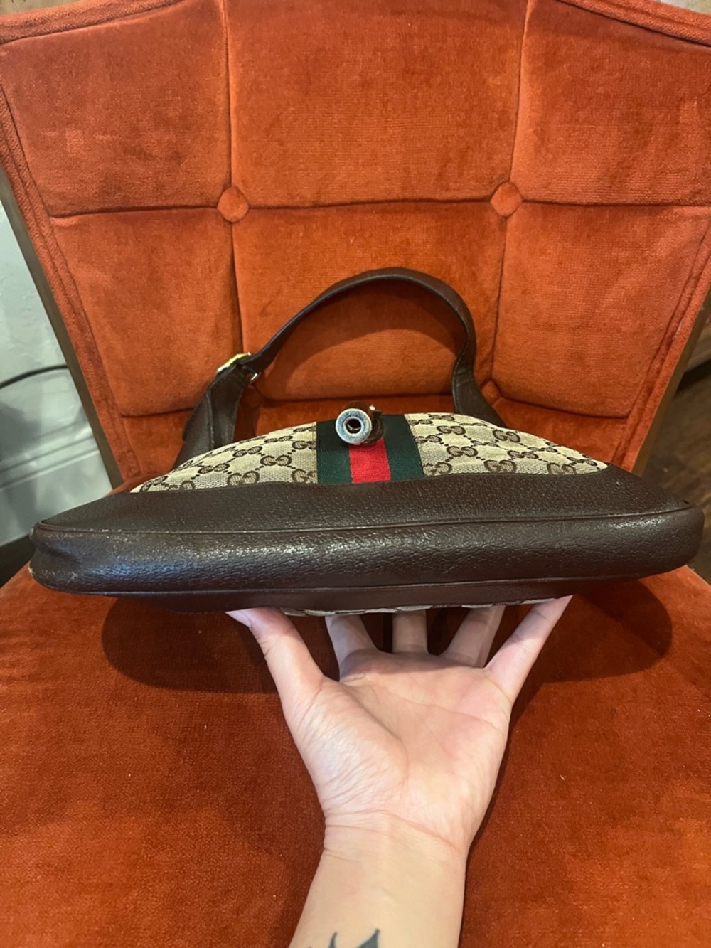 Gucci Web Sherry Line Jackie Brown GG Canvas Shoulder Bag - Medium - Picture 8 of 14